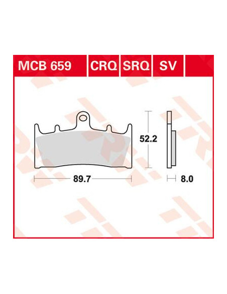 BRAKE PAD TRW MCB659SV