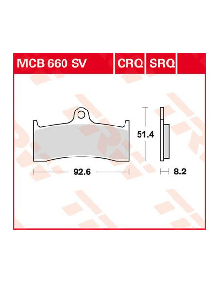 BRAKE PAD TRW MCB660SV