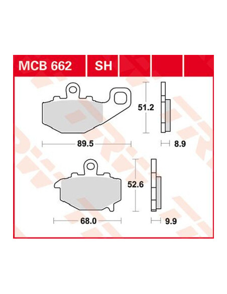 BRAKE PAD TRW MCB662SH