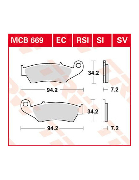 STABDŽIŲ TRINKELĖS TRW MCB669SV