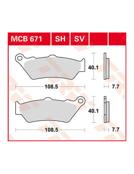 STABDŽIŲ TRINKELĖS TRW MCB671SV