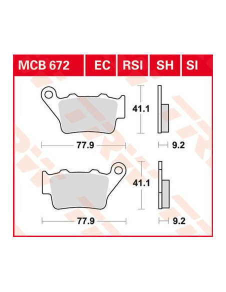 STABDŽIŲ TRINKELĖS TRW MCB672RSI