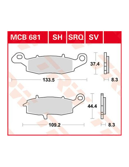 STABDŽIŲ TRINKELĖS TRW MCB681SV