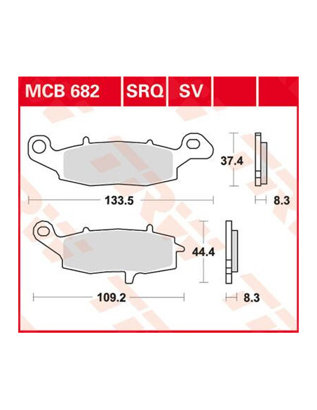 BRAKE PAD TRW MCB682SV