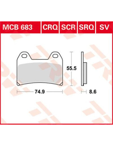 BRAKE PAD TRW MCB683SV
