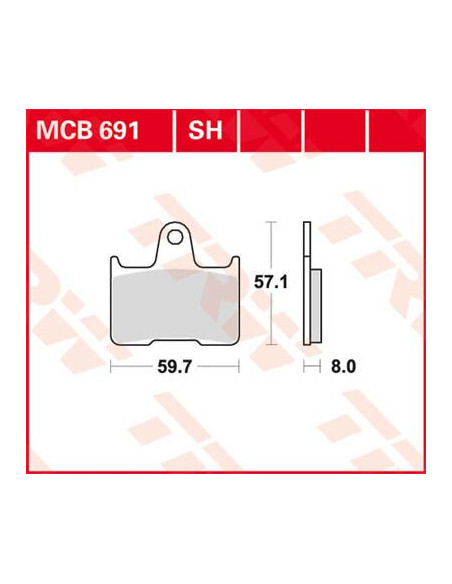 BRAKE PAD TRW MCB691SH