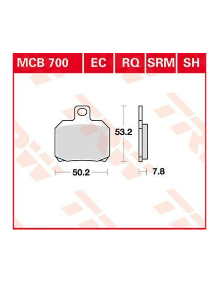BRAKE PAD TRW MCB700RQ