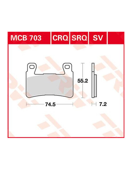 BRAKE PAD TRW MCB703SV