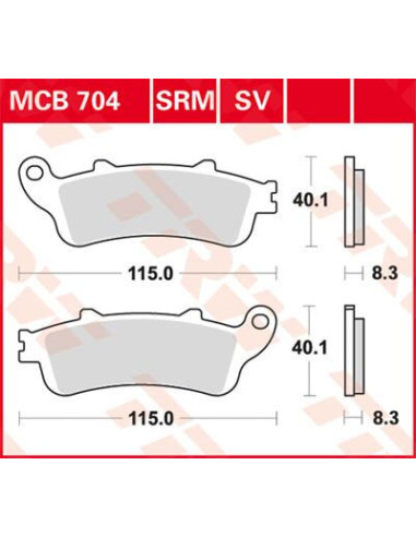 STABDŽIŲ TRINKELĖS TRW MCB704SV