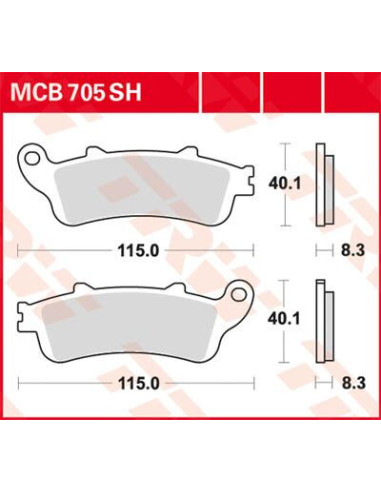 BRAKE PAD TRW MCB705SH