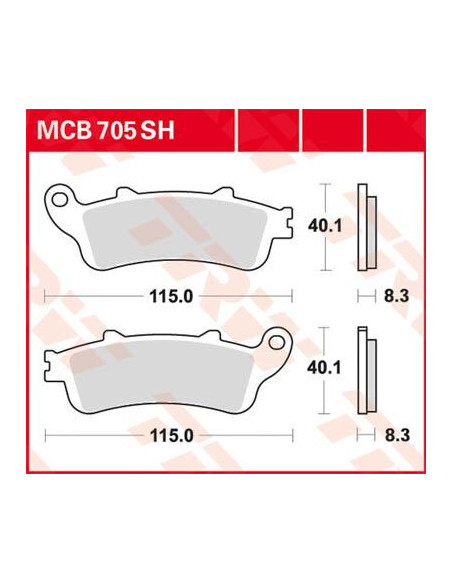 BRAKE PAD TRW MCB705SH