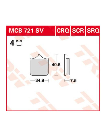 STABDŽIŲ TRINKELĖS TRW MCB721SV