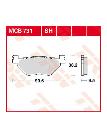 BRAKE PAD TRW MCB731SH