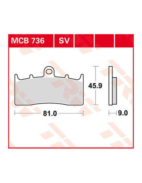 STABDŽIŲ TRINKELĖS TRW MCB736SV