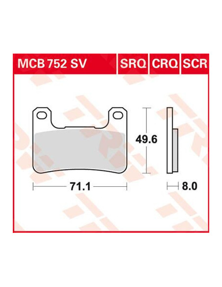 KLOCEK HAMULCOWY TRW MCB752SV