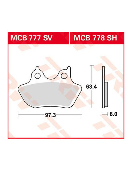 BRAKE PAD TRW MCB777SV
