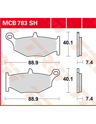BRAKE PAD TRW MCB783SH