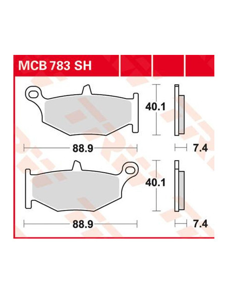 BRAKE PAD TRW MCB783SH