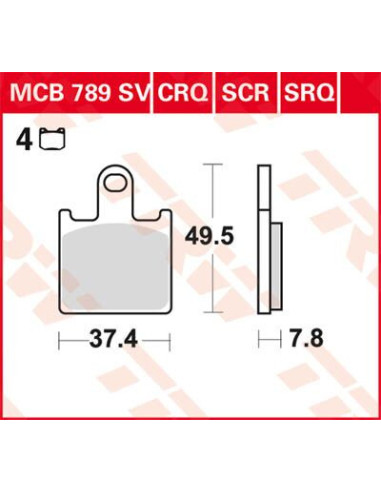 BRAKE PAD TRW MCB789SV