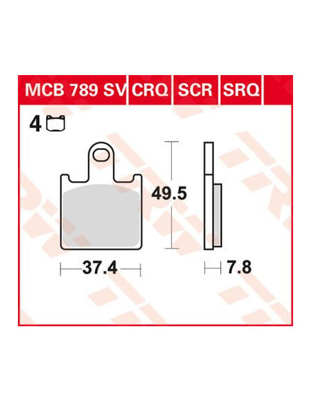 BRAKE PAD TRW MCB789SV