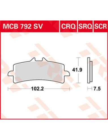STABDŽIŲ TRINKELĖS TRW MCB792SV