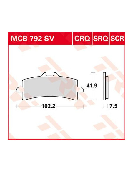 STABDŽIŲ TRINKELĖS TRW MCB792SV