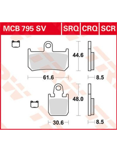 STABDŽIŲ TRINKELĖS TRW MCB795CRQ