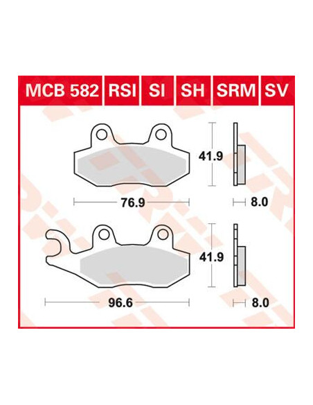STABDŽIŲ TRINKELĖS TRW MCB582SH