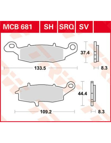 STABDŽIŲ TRINKELĖS TRW MCB681SH