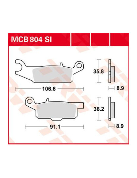 BRAKE PAD TRW MCB804SI