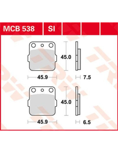 BRAKE PAD TRW MCB538SI