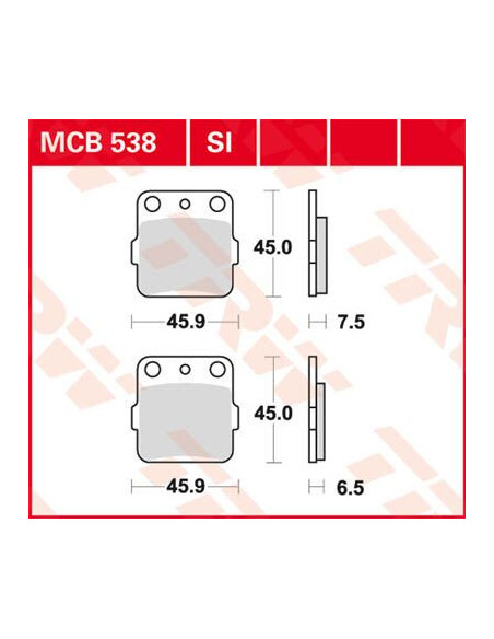 BRAKE PAD TRW MCB538SI