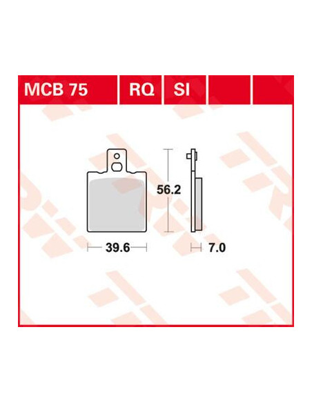 BRAKE PAD TRW MCB75RQ