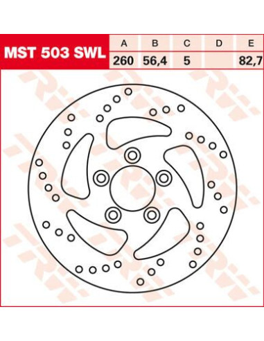REAR BRAKE DISC XL SWEPT LEFT