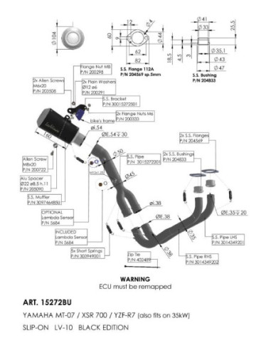 Išmetimo sistema LV-10 YAM MT-07 / R7 /