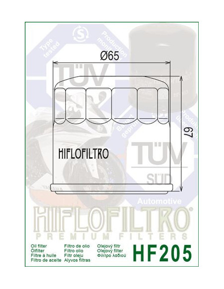 OIL FILTER HIFLOFILTRO HF205