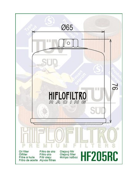 OIL FILTER HIFLOFILTRO HF205 R