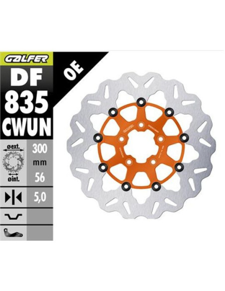 BRAKE DISC FLOAT WAVE ORANGE
