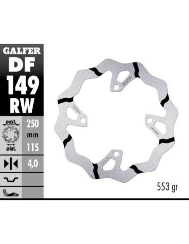 BRAKE DISC FIXED WAVE GROOVED