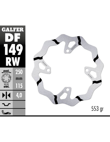 BRAKE DISC FIXED WAVE GROOVED