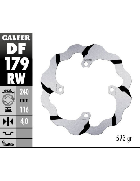 BRAKE DISC FIXED WAVE GROOVED