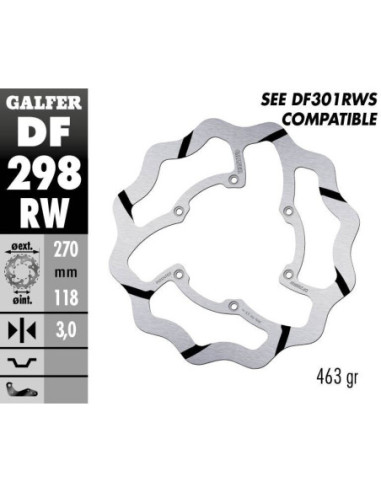 BRAKE DISC FIXED WAVE GROOVED