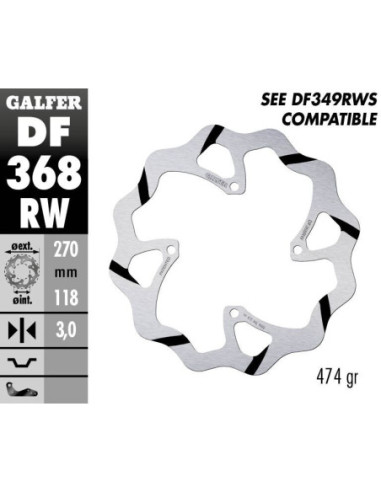 BRAKE DISC FIXED WAVE GROOVED