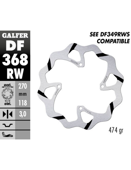 BRAKE DISC FIXED WAVE GROOVED