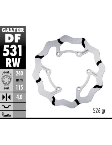 BRAKE DISC FIXED WAVE GROOVED