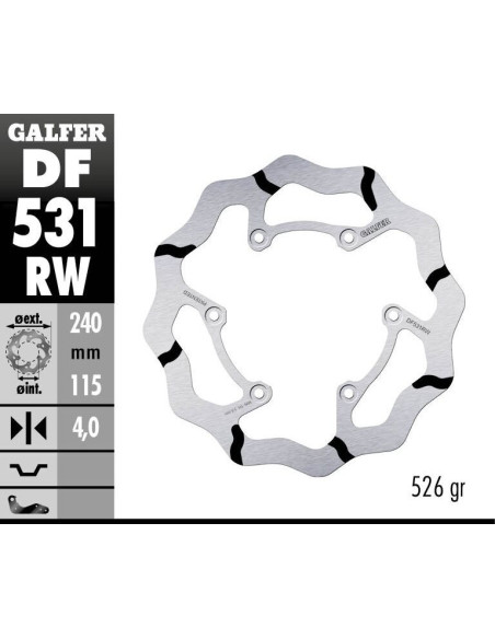 BRAKE DISC FIXED WAVE GROOVED